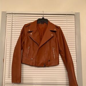 SHEIN Brown Leather Jacket